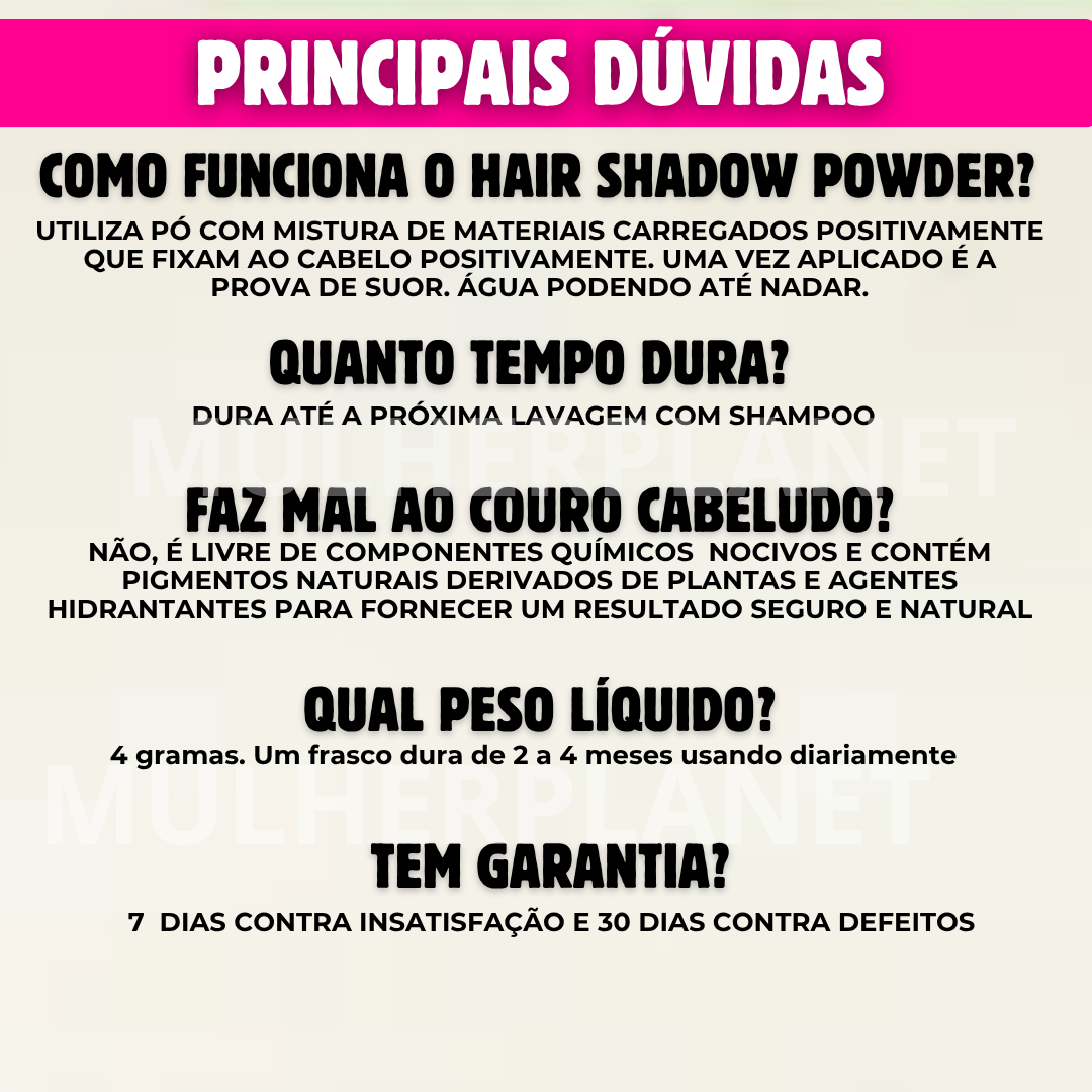Hair Shadow Powder - Cubra Falhas e Raizes Crescidas + Pincel de retoque rápido